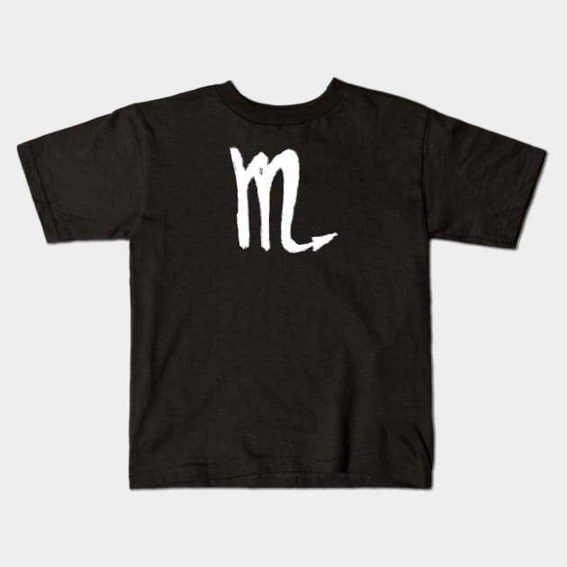 Scorpio Horoscope Sign Kids T-Shirt by badlydrawnbabe